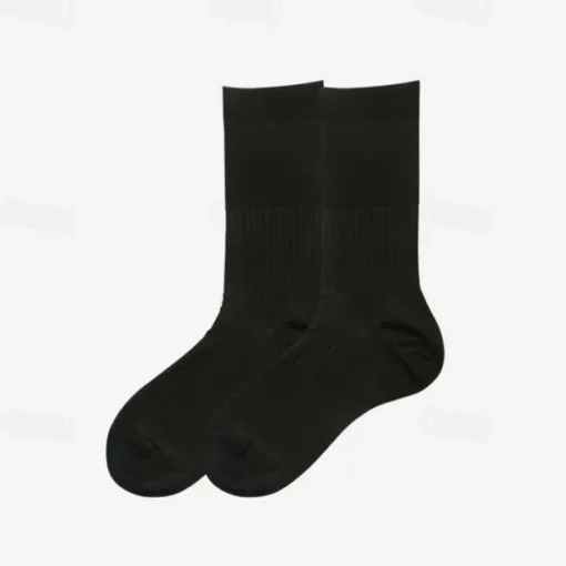 Men's 1 Pair Socks Black Navy Blue Color Solid Color Formal Wedding Anniversary Thin Spring & Fall Knitwear Elegant