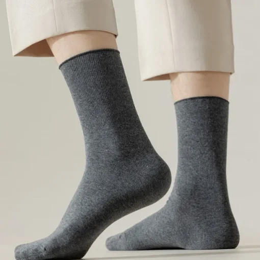 Men's 1 Pair Socks Black White Color Solid Color School Formal Vacation Medium All Seasons Daily Casual
