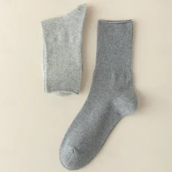 Men's 1 Pair Socks Black White Color Solid Color School Formal Vacation Medium All Seasons Daily Casual