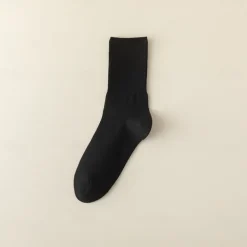 Men's 1 Pair Socks Black White Color Solid Color School Formal Vacation Medium All Seasons Daily Casual