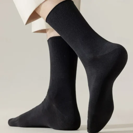 Men's 1 Pair Socks Black White Color Solid Color School Formal Vacation Medium All Seasons Daily Casual