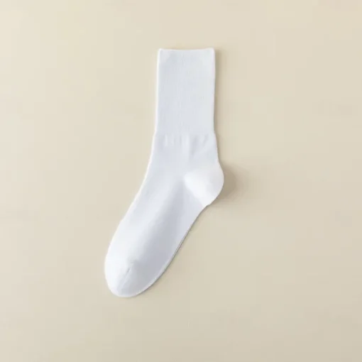 Men's 1 Pair Socks Black White Color Solid Color School Formal Vacation Medium All Seasons Daily Casual