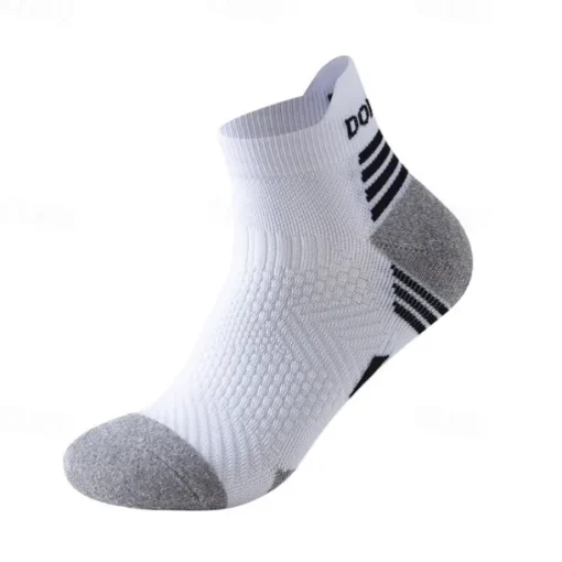 Men's 1 Pair Socks Crew Socks Anti-slip Socks Running Socks Black Navy Blue Color Stripes Spring, Fall, Winter, Summer