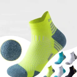 Men's 1 Pair Socks Crew Socks Anti-slip Socks Running Socks Black Navy Blue Color Stripes Spring, Fall, Winter, Summer