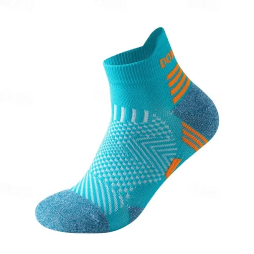 Men's 1 Pair Socks Crew Socks Anti-slip Socks Running Socks Black Navy Blue Color Stripes Spring, Fall, Winter, Summer