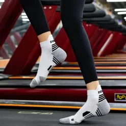 Men's 1 Pair Socks Crew Socks Anti-slip Socks Running Socks Black Navy Blue Color Stripes Spring, Fall, Winter, Summer