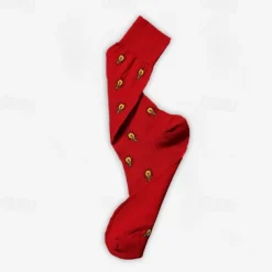 Men's 1 Pair Socks Red Blue Color Cartoon bulb Formal Wedding Anniversary Thin Spring & Fall Knitwear Elegant