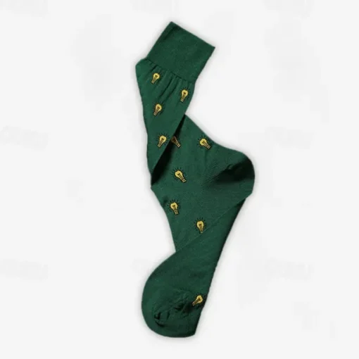 Men's 1 Pair Socks Red Blue Color Cartoon bulb Formal Wedding Anniversary Thin Spring & Fall Knitwear Elegant