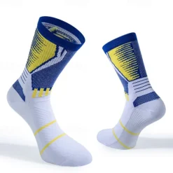 Men's 1 Pair Socks Running Socks Casual Socks Blue Green Color Color Block Sports & Outdoor Daily Vacation Basic Medium Spring Fall Fashion Casual