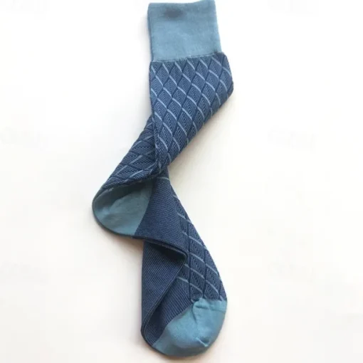 Men's 1 Pair Socks Yellow Red Color Plaid Plaid Checkered Geometry Formal Wedding Anniversary Thin Spring & Fall Knitwear Elegant