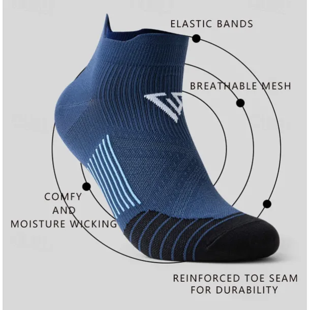 Men's 2 Pairs Ankle Socks Low Cut Socks Black White Color Running Socks Color Block Casual Daily Basic Medium Summer Spring Fall Breathable Stylish