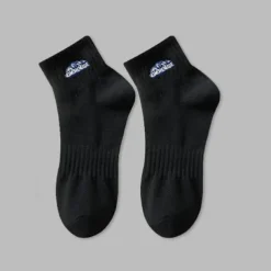 Men's 2 Pairs Ankle Socks Running Socks Black White Color Plain Casual Daily Basic Medium Four Seasons Fashion Breathable