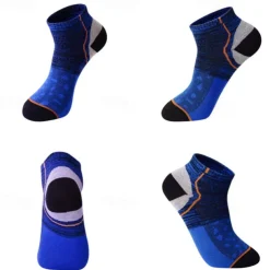 Men's 5 Pairs Ankle Socks Sneaker Socks Low Cut Socks Blue Light Grey Color Color Block Sports & Outdoor Casual Daily Medium Summer Stylish Classic