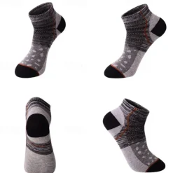 Men's 5 Pairs Ankle Socks Sneaker Socks Low Cut Socks Blue Light Grey Color Color Block Sports & Outdoor Casual Daily Medium Summer Stylish Classic