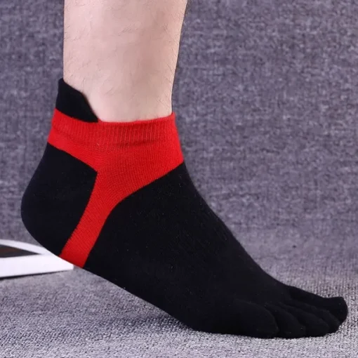 Men's 3 Pairs Ankle Socks Sport Socks / Athletic Socks Toe Socks Low Cut Socks Black Yellow Color Color Block Daily Wear Vacation Weekend Patchwork Medium Summer Spring & Fall Stylish Casual