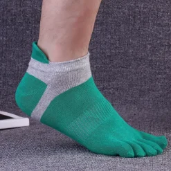 Men's 3 Pairs Ankle Socks Sport Socks / Athletic Socks Toe Socks Low Cut Socks Black Yellow Color Color Block Daily Wear Vacation Weekend Patchwork Medium Summer Spring & Fall Stylish Casual