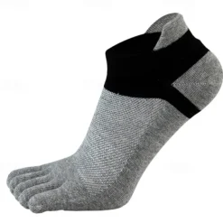 Men's 3 Pairs Ankle Socks Toe Socks Low Cut Socks Black White Color Color Block Daily Wear Vacation Weekend Mesh Medium Summer Spring & Fall Stylish Casual