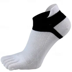 Men's 3 Pairs Ankle Socks Toe Socks Low Cut Socks Black White Color Color Block Daily Wear Vacation Weekend Mesh Medium Summer Spring & Fall Stylish Casual