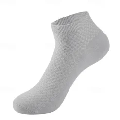 Men's 3 Pairs Crew Socks Low Cut Socks Black Light Grey Color Plain Casual Daily Basic Medium Summer Spring Fall Breathable