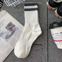 Men's 5 Pairs Multi Packs Socks Running Socks Casual Socks Black White Color Plain Vacation Sports & Outdoor Daily Basic Medium Spring Fall Fashion Casual