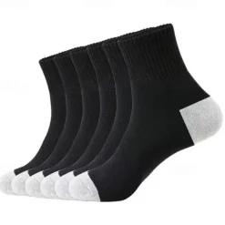 Men's 5 Pairs Multi Packs Socks Running Socks Casual Socks Black White Color Color Block Sports & Outdoor Daily Vacation Basic Medium Spring Fall Fashion Casual