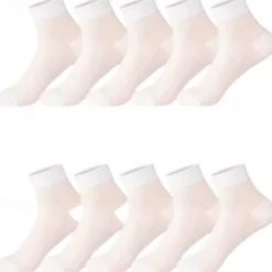 Men's 5 Pairs Multi Packs Socks Running Socks Casual Socks Black White Color Plain Sports & Outdoor Daily Vacation Basic Medium Spring Fall Fashion Casual