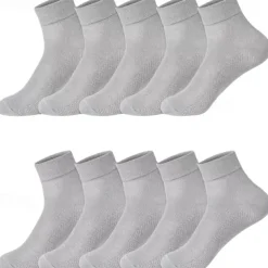 Men's 5 Pairs Multi Packs Socks Running Socks Casual Socks Black White Color Plain Sports & Outdoor Daily Vacation Basic Medium Spring Fall Fashion Casual