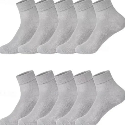 Men's 5 Pairs Multi Packs Socks Running Socks Casual Socks Black White Color Plain Sports & Outdoor Daily Vacation Basic Medium Spring Fall Fashion Casual