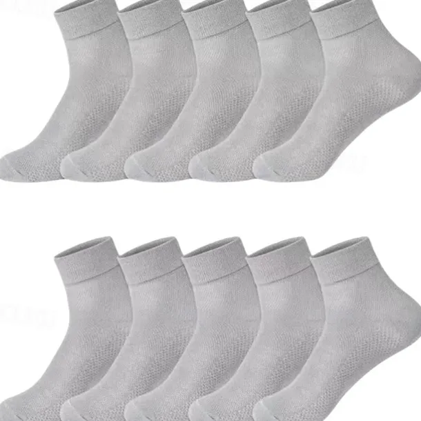 Men's 5 Pairs Multi Packs Socks Running Socks Casual Socks Black White Color Plain Sports & Outdoor Daily Vacation Basic Medium Spring Fall Fashion Casual