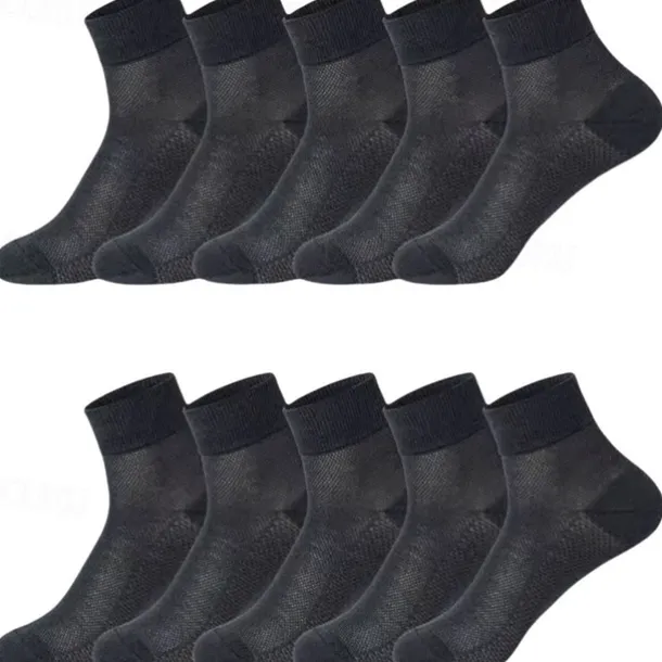 Men's 5 Pairs Multi Packs Socks Running Socks Casual Socks Black White Color Plain Sports & Outdoor Daily Vacation Basic Medium Spring Fall Fashion Casual