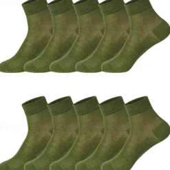 Men's 5 Pairs Multi Packs Socks Running Socks Casual Socks Black White Color Plain Sports & Outdoor Daily Vacation Basic Medium Spring Fall Fashion Casual