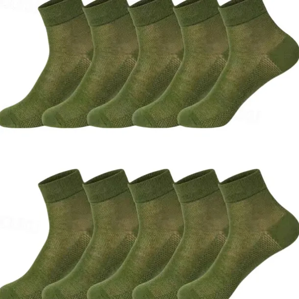 Men's 5 Pairs Multi Packs Socks Running Socks Casual Socks Black White Color Plain Sports & Outdoor Daily Vacation Basic Medium Spring Fall Fashion Casual