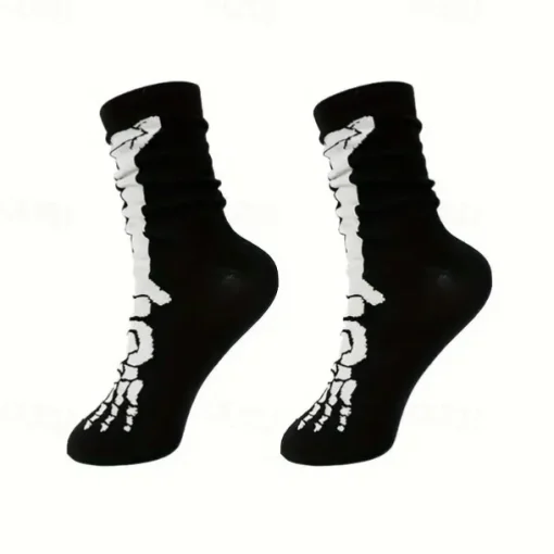 Men's 4 Pairs Multi Packs Socks Crew Socks Casual Socks Halloween Socks Rainbow Color Pumpkin Halloween Bat Sports & Outdoor Daily Vacation Basic Medium Fall & Winter Fashion Casual