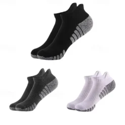 Men's 3 Pairs Multi Packs Socks Running Socks Casual Socks Black+White+Gray Black Color Color Block Vacation Sports & Outdoor Daily Basic Medium Fall Winter Fashion Casual