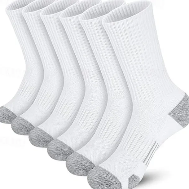 Men's 6 Pairs Multi Packs Socks Running Socks Casual Socks Black White Color Color Block Sports & Outdoor Daily Vacation Basic Medium Spring Fall Fashion Casual