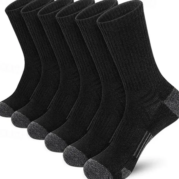 Men's 6 Pairs Multi Packs Socks Running Socks Casual Socks Black White Color Color Block Sports & Outdoor Daily Vacation Basic Medium Spring Fall Fashion Casual