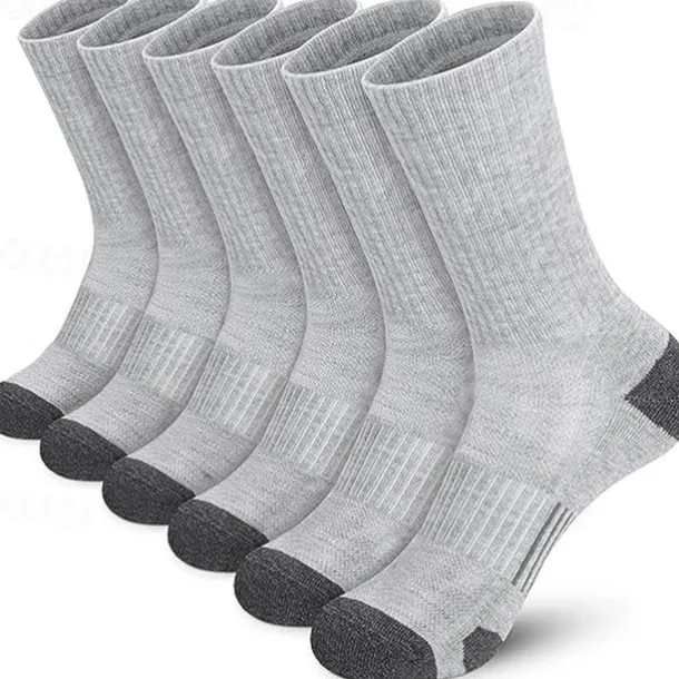 Men's 6 Pairs Multi Packs Socks Running Socks Casual Socks Black White Color Color Block Sports & Outdoor Daily Vacation Basic Medium Spring Fall Fashion Casual