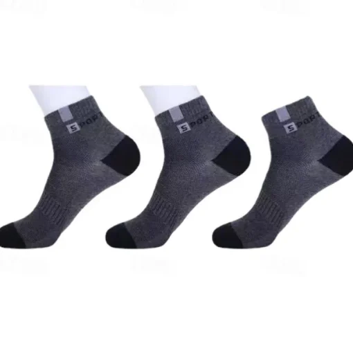 Men's 5 Pairs Multi Packs Socks Crew Socks Running Socks Casual Socks Black White Color Color Block Vacation Sports & Outdoor Daily Basic Medium Spring Fall Fashion Casual