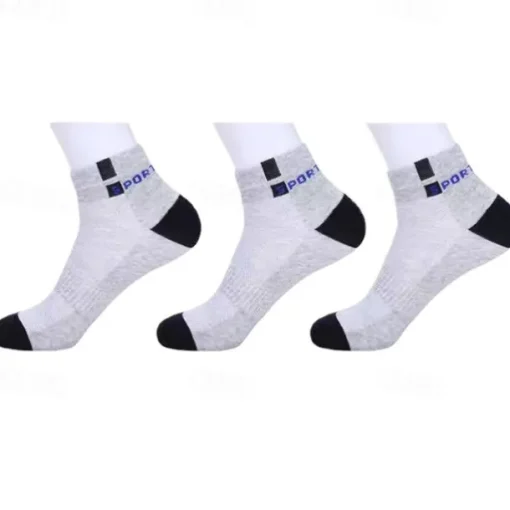 Men's 5 Pairs Multi Packs Socks Crew Socks Running Socks Casual Socks Black White Color Color Block Vacation Sports & Outdoor Daily Basic Medium Spring Fall Fashion Casual