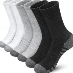 Men's 6 Pairs Multi Packs Socks Running Socks Casual Socks Black+White+Gray Black Color Color Block Sports & Outdoor Daily Vacation Basic Medium Spring Fall Fashion Casual