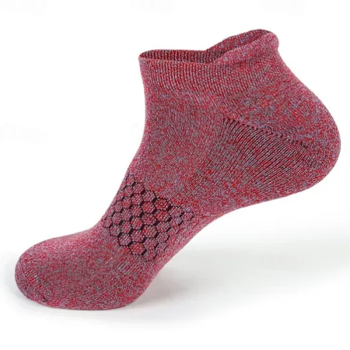 Men's 5 Pairs Multi Packs Socks Ankle Socks Low Cut Socks Casual Socks Yellow Red Color Plain Sports & Outdoor Daily Vacation Basic Medium Spring Fall Fashion Casual