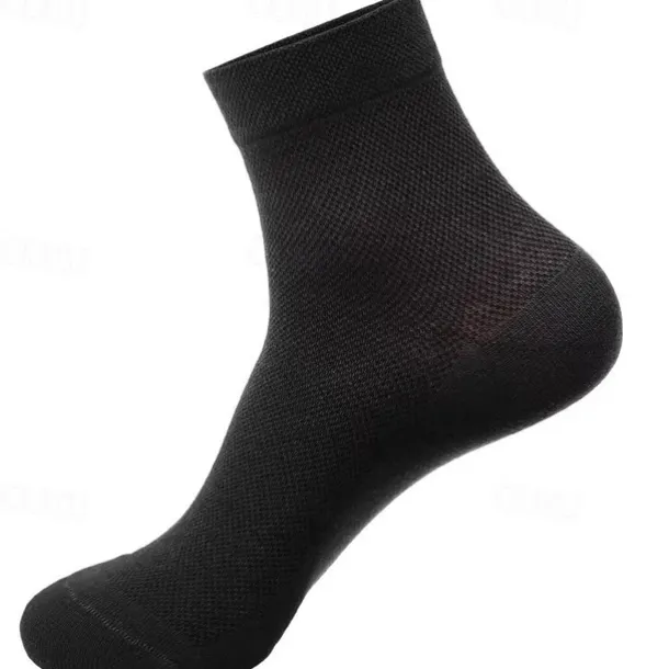 Men's 5 Pairs Multi Packs Socks Running Socks Casual Socks Black White Color Plain Vacation Sports & Outdoor Daily Basic Medium Spring Fall Fashion Casual