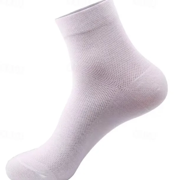 Men's 5 Pairs Multi Packs Socks Running Socks Casual Socks Black White Color Plain Vacation Sports & Outdoor Daily Basic Medium Spring Fall Fashion Casual