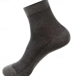 Men's 5 Pairs Multi Packs Socks Running Socks Casual Socks Black White Color Plain Vacation Sports & Outdoor Daily Basic Medium Spring Fall Fashion Casual