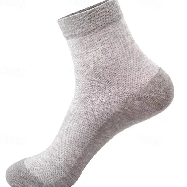 Men's 5 Pairs Multi Packs Socks Running Socks Casual Socks Black White Color Plain Vacation Sports & Outdoor Daily Basic Medium Spring Fall Fashion Casual