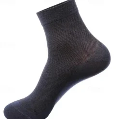 Men's 5 Pairs Multi Packs Socks Running Socks Casual Socks Black White Color Plain Vacation Sports & Outdoor Daily Basic Medium Spring Fall Fashion Casual