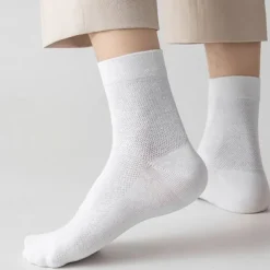 Men's 5 Pairs Multi Packs Socks Running Socks Casual Socks Black White Color Plain Vacation Sports & Outdoor Daily Basic Medium Spring Fall Fashion Casual