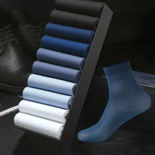 Men's 10 Pairs Multi Packs Socks Crew Socks Running Socks Casual Socks Blue Color Solid / Plain Color Vacation Sports & Outdoor Daily Basic Medium Spring Fall Fashion Casual