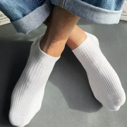 Men's 10 Pairs Multi Packs Socks Running Socks Casual Socks Black White Color Plain Vacation Sports & Outdoor Daily Basic Medium Spring Fall Fashion Casual