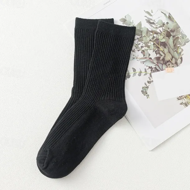 Men's 5 Pairs Multi Packs Socks Running Socks Casual Socks Black White Color Plain Vacation Sports & Outdoor Daily Basic Medium Spring Fall Fashion Casual